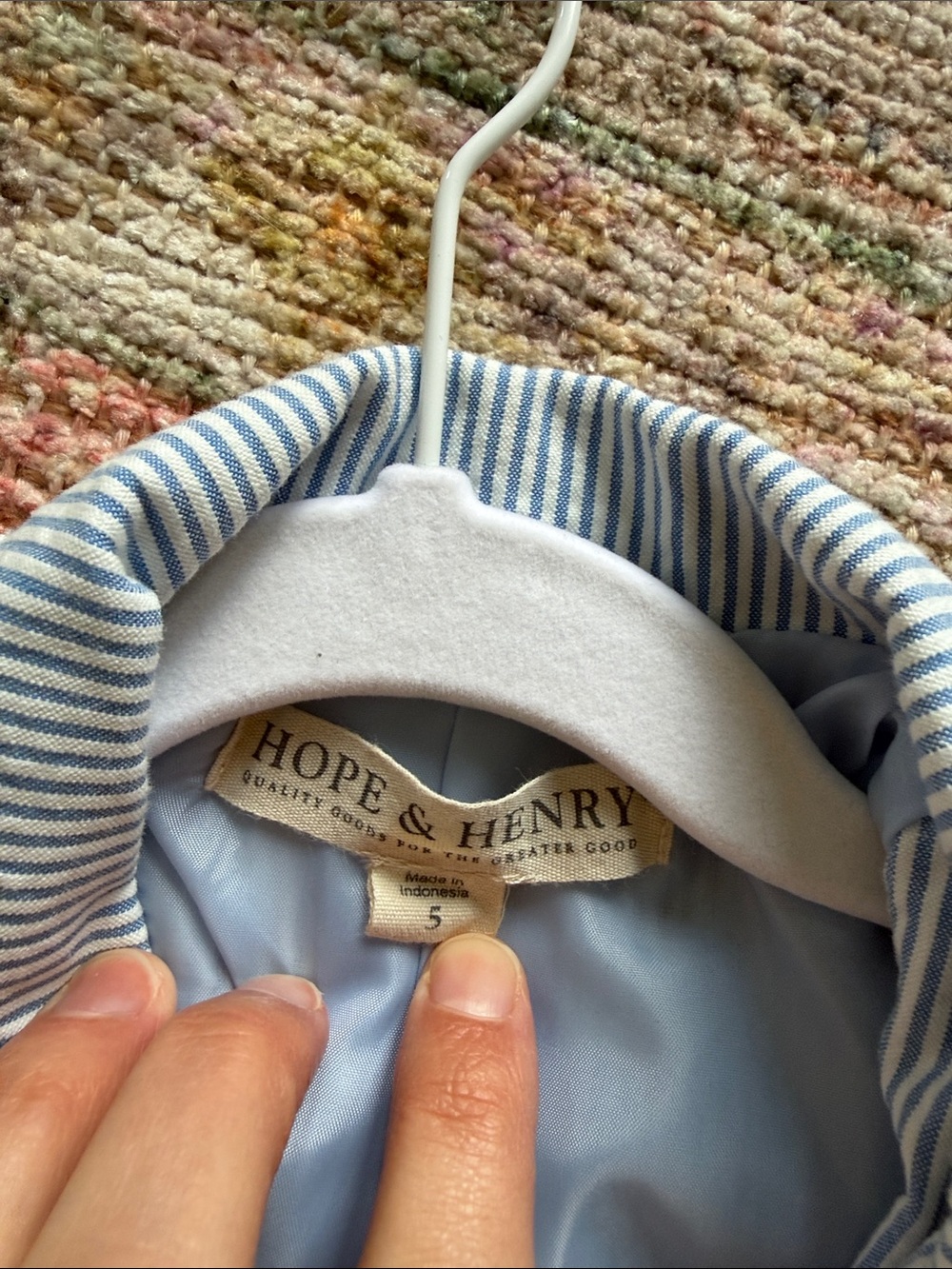 Hope & Henry Kids Light Blue Seersucker Matching Suit Set - Picture 2 of 4
